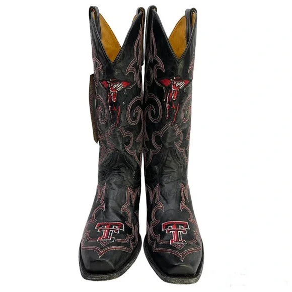 GAMEDAY BOOTS Texas Tech Red Raiders NEW Embroidered Cowboy Boots Black Size 10